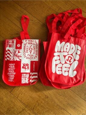 Lot (10) Lululemon Reusable Tote Bags—Use for Lunches, Sport Teams, Gifts NEW